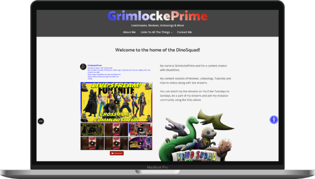 GrimlockePrime a website designed by LucidFox