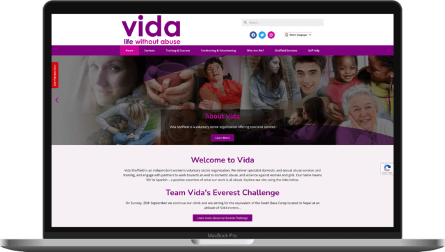 VidaSheffield a website designed by LucidFox