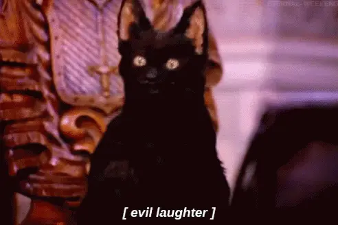 Salem the cat from Sabrina laughing evilly